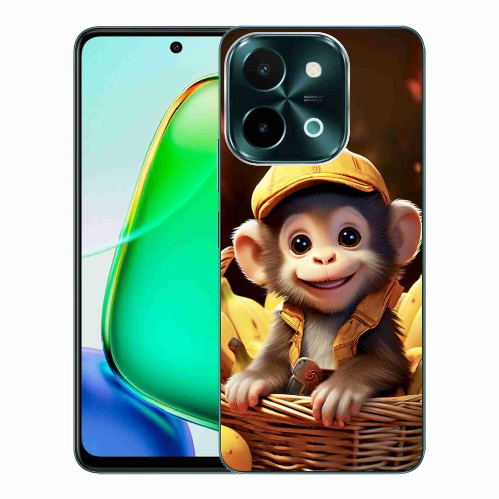 Gelový kryt mmCase na Vivo Y28 - opice v košíku