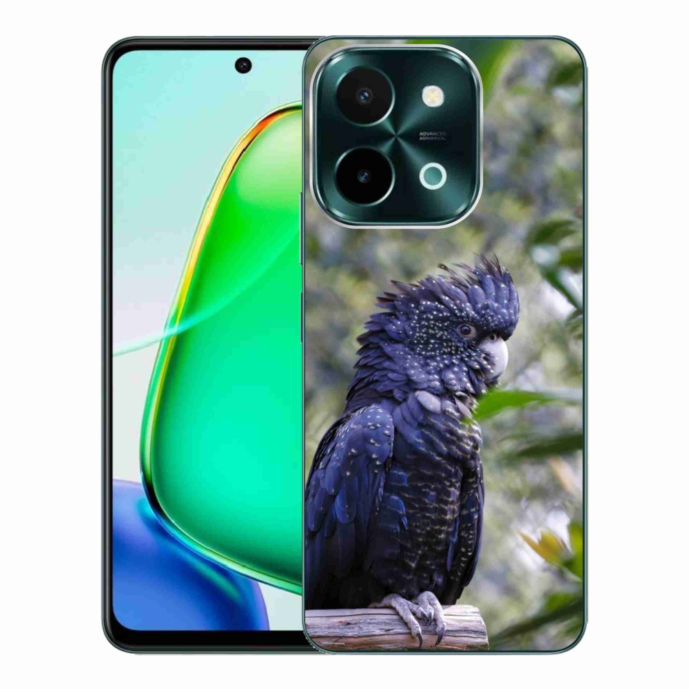 Gelový kryt mmCase na Vivo Y28 - papoušek kakadu černý