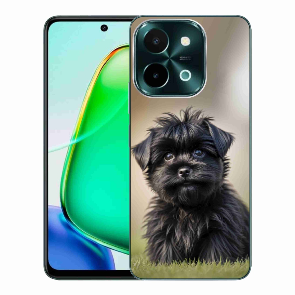 Gelový kryt mmCase na Vivo Y28 - roztomilý černý pejsek