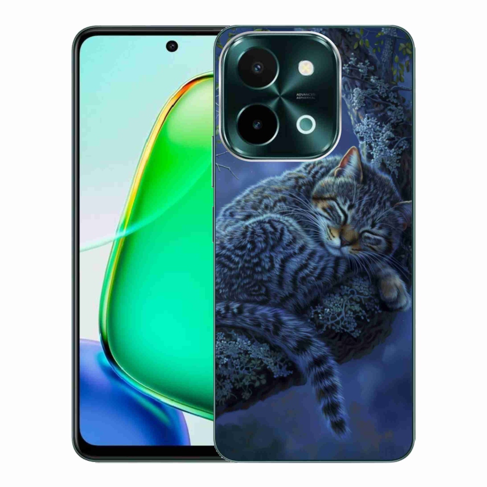 Gelový kryt mmCase na Vivo Y28 - spící kočka