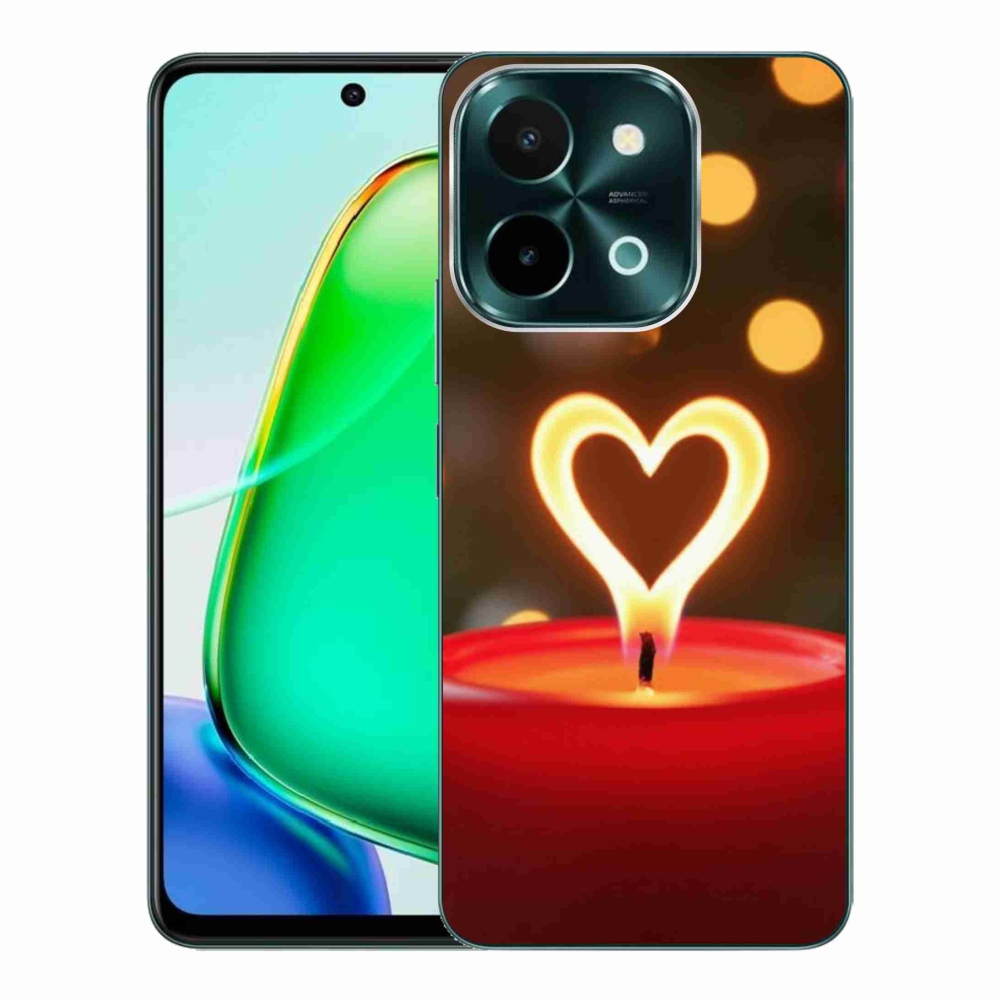 Gelový kryt mmCase na Vivo Y28 - srdce z plamene