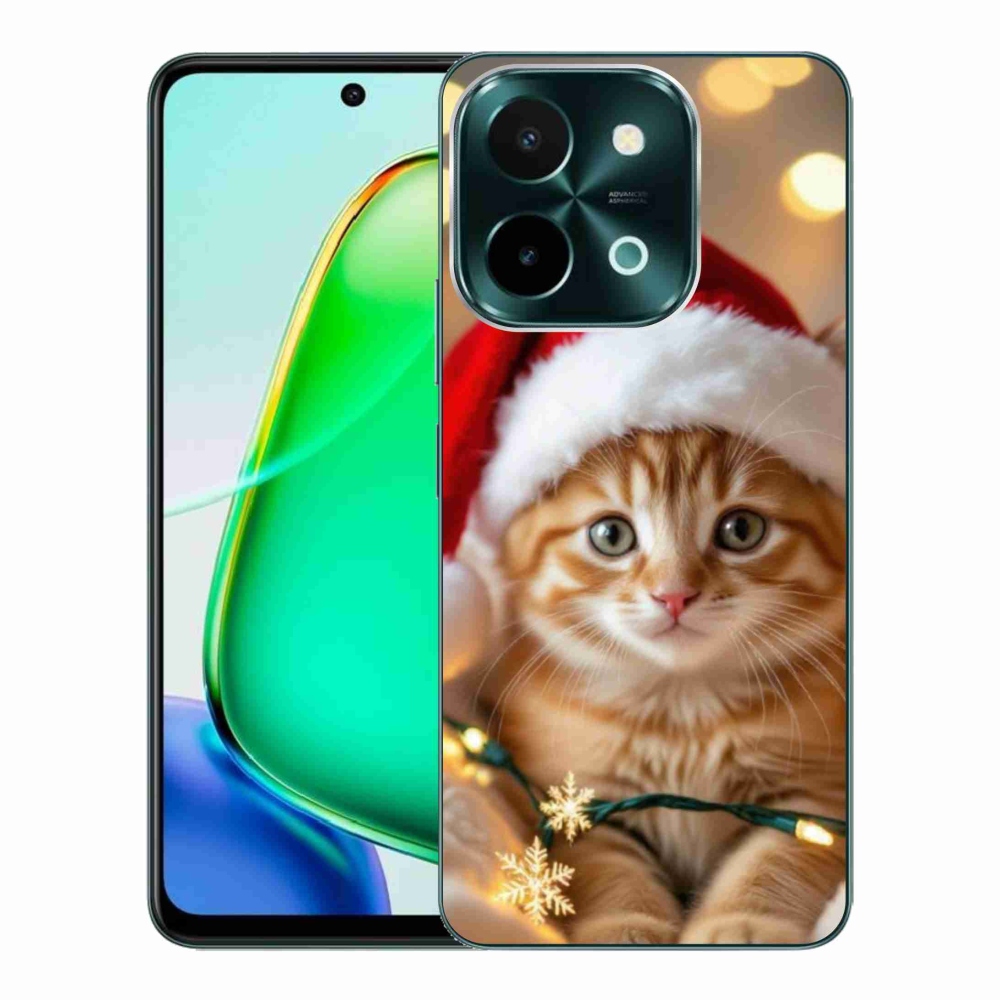 Gelový kryt mmCase na Vivo Y28 - vánoční kotě