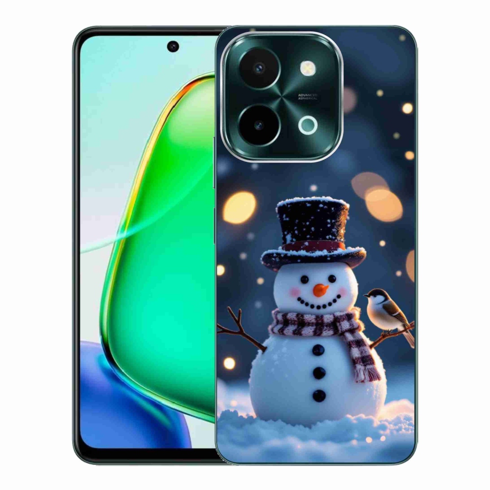 Gelový kryt mmCase na Vivo Y28 - vánoční sněhulák