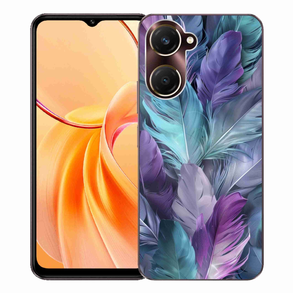 Gelový kryt mmCase na Vivo Y28s 5G - barevné peří 2