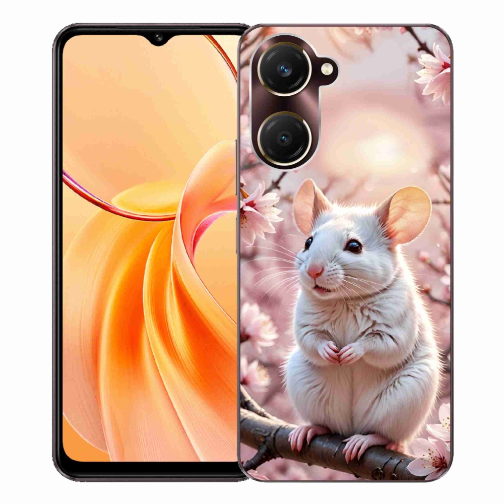 Gelový kryt mmCase na Vivo Y28s 5G - bílá myš na větvi