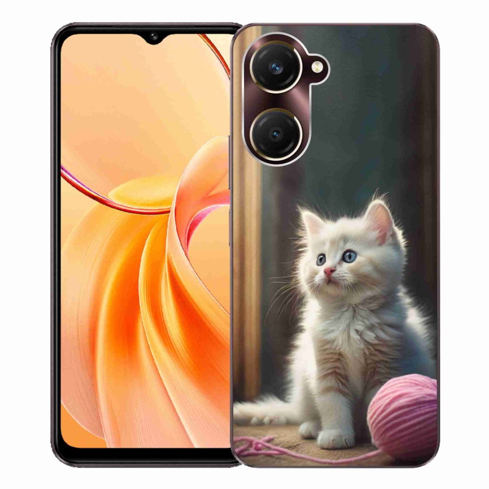 Gelový kryt mmCase na Vivo Y28s 5G - bílé kotě 2