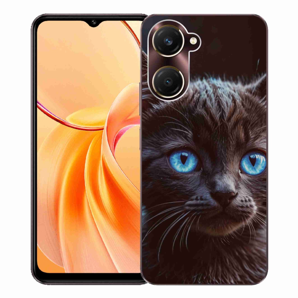 Gelový kryt mmCase na Vivo Y28s 5G - černé kotě 2