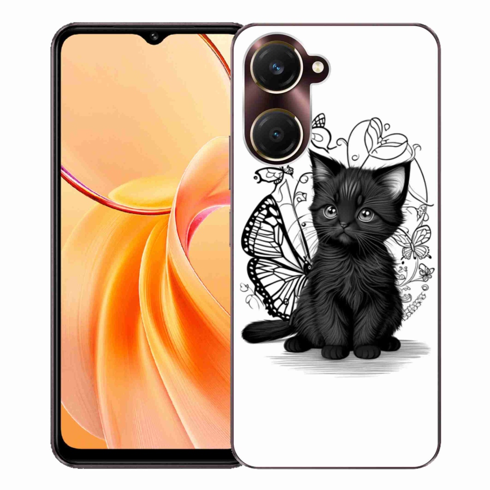 Gelový kryt mmCase na Vivo Y28s 5G - černé kotě