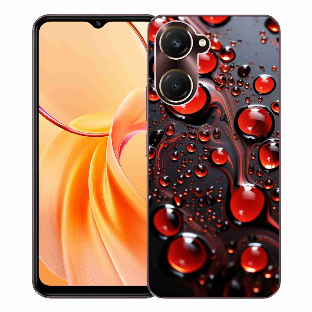 Gelový kryt mmCase na Vivo Y28s 5G - červené kapky 2