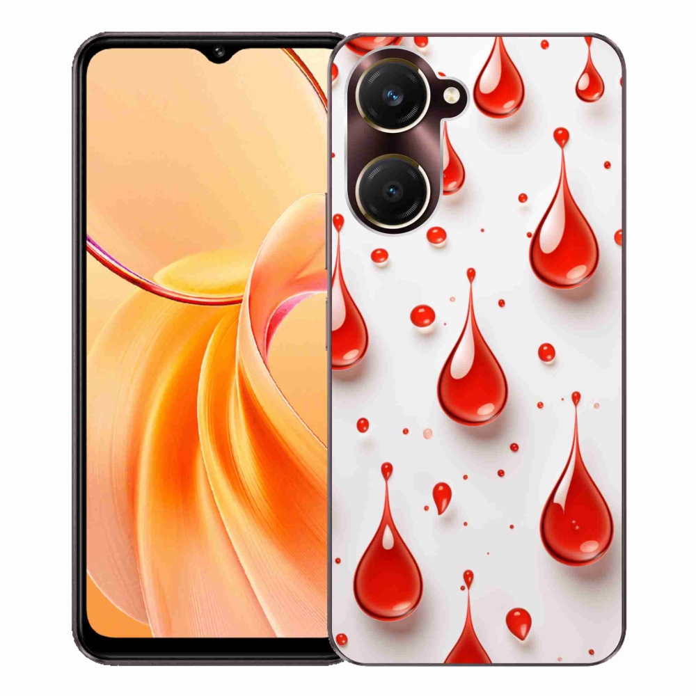 Gelový kryt mmCase na Vivo Y28s 5G - červené kapky