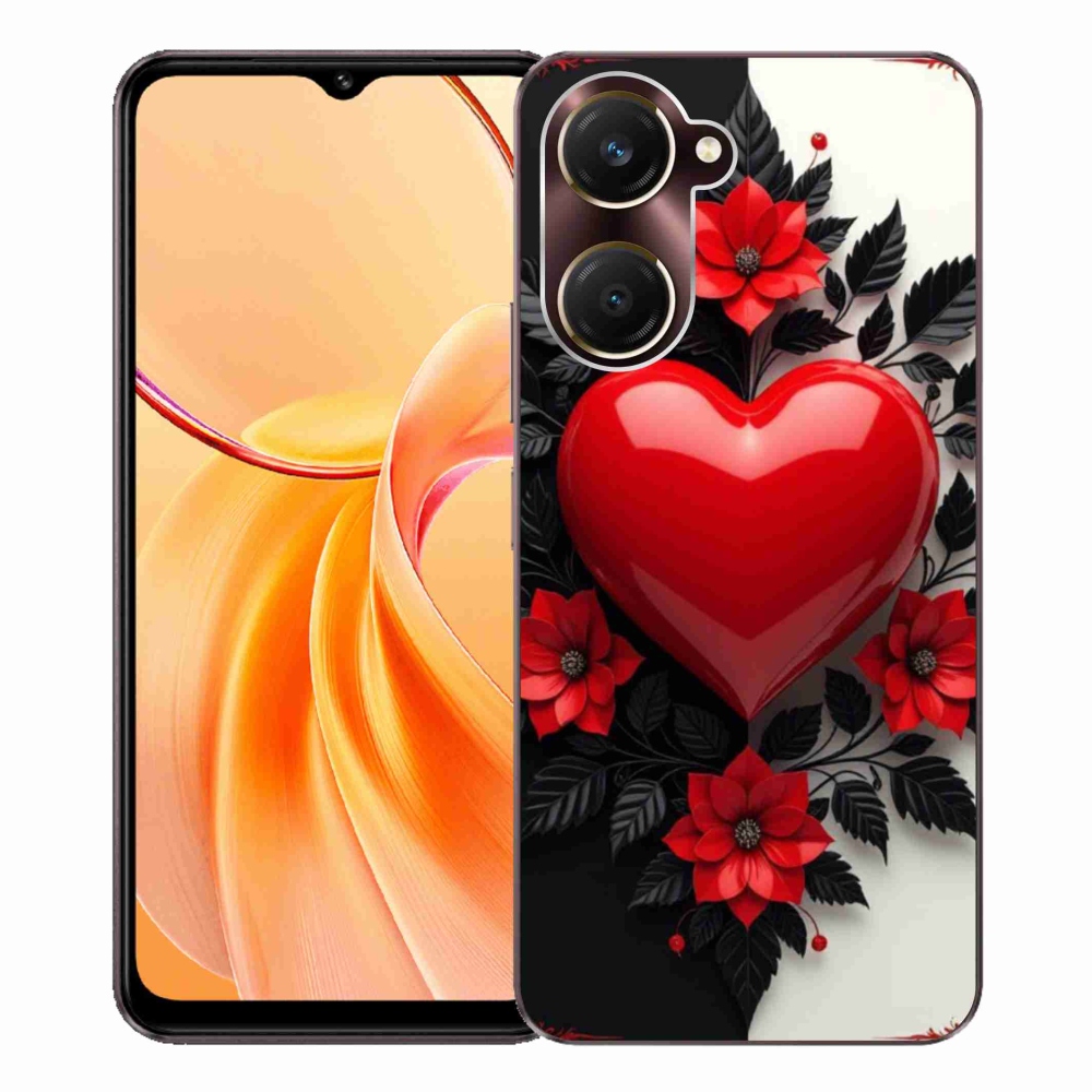 Gelový kryt mmCase na Vivo Y28s 5G - červené srdce