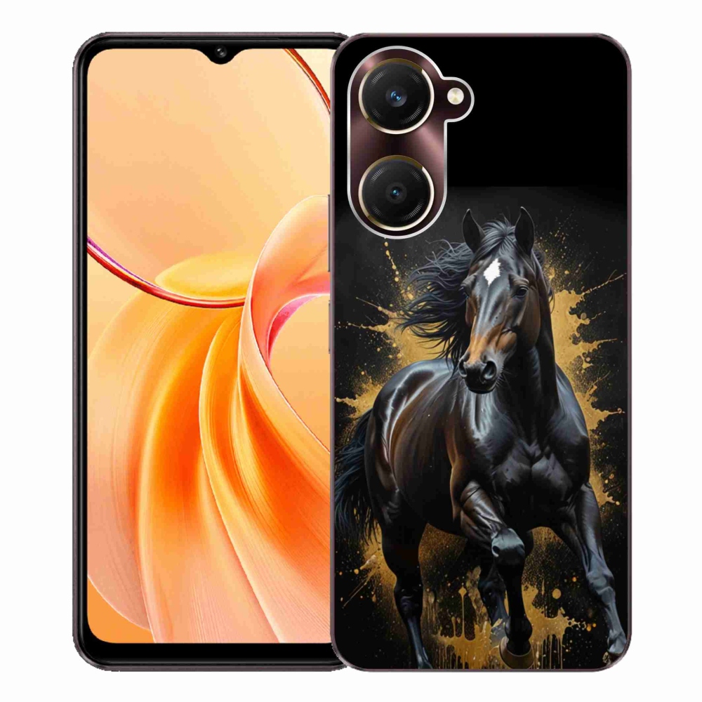 Gelový kryt mmCase na Vivo Y28s 5G - elegantní černý hřebec