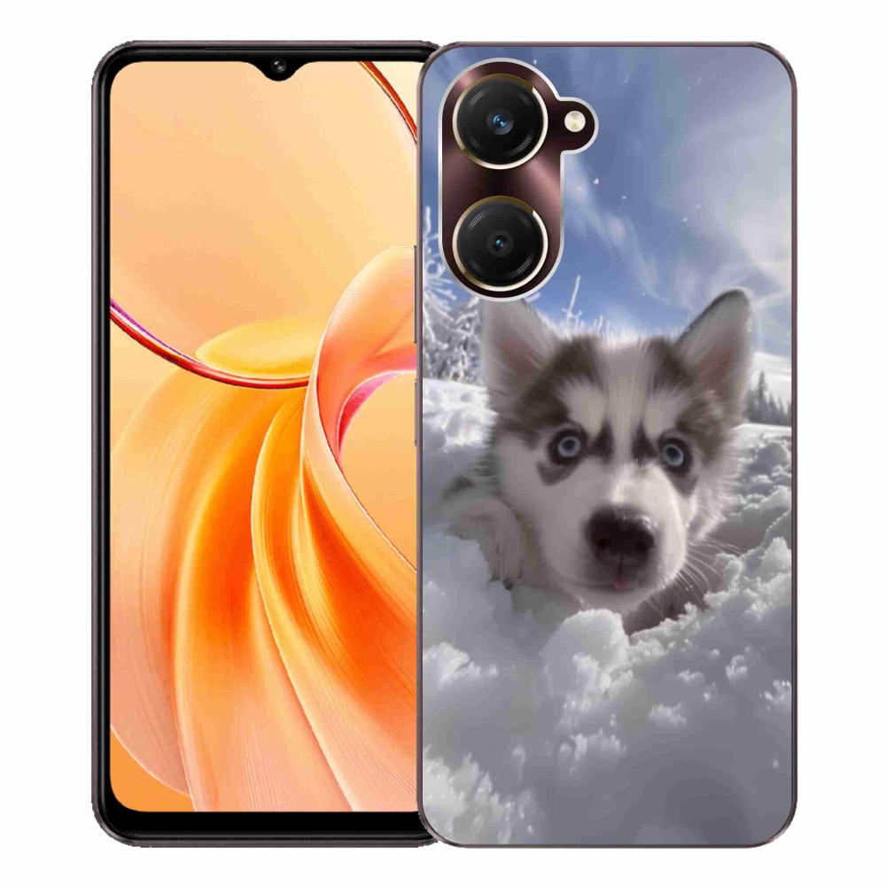 Gelový kryt mmCase na Vivo Y28s 5G - husky ve sněhu