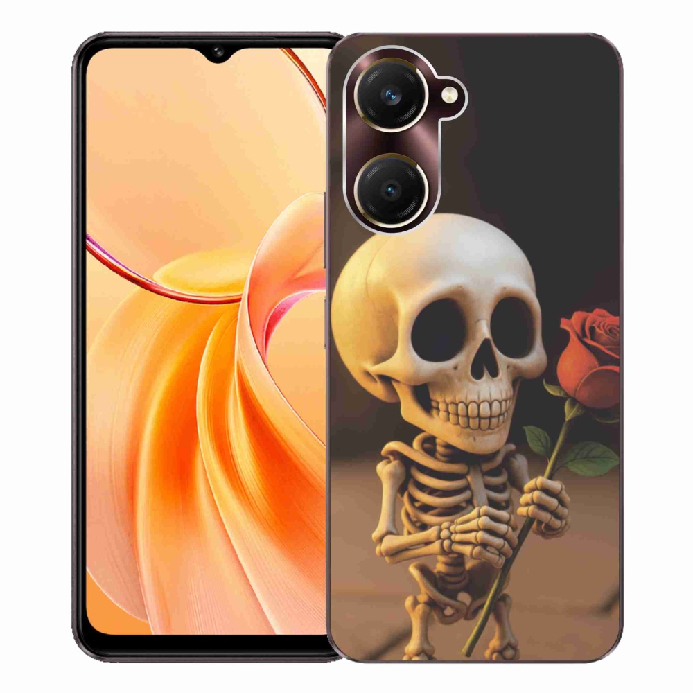 Gelový kryt mmCase na Vivo Y28s 5G - kostlivec s růží