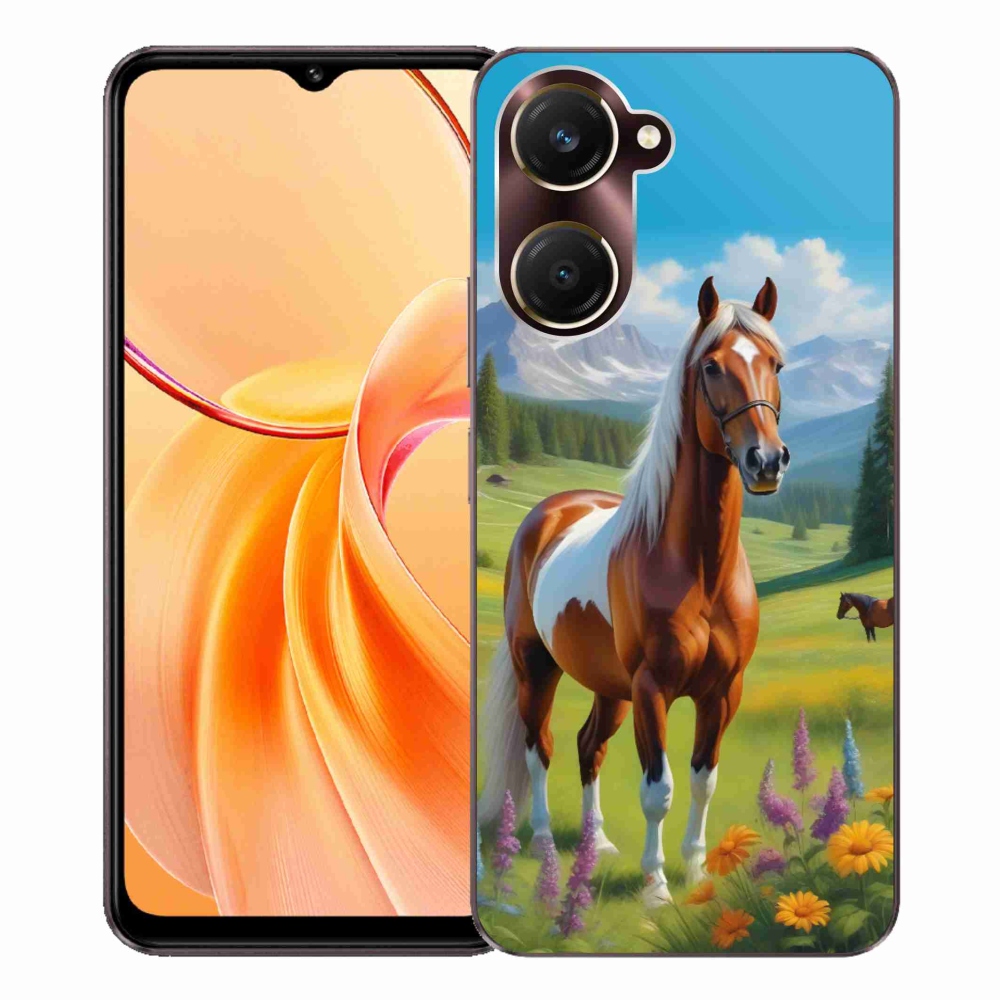 Gelový kryt mmCase na Vivo Y28s 5G - kůň na louce