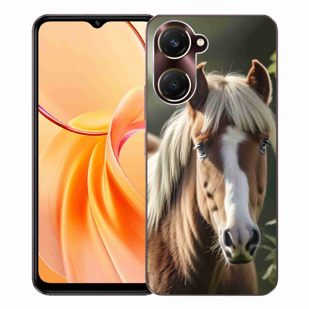Gelový kryt mmCase na Vivo Y28s 5G - kůň se světlou hřívou