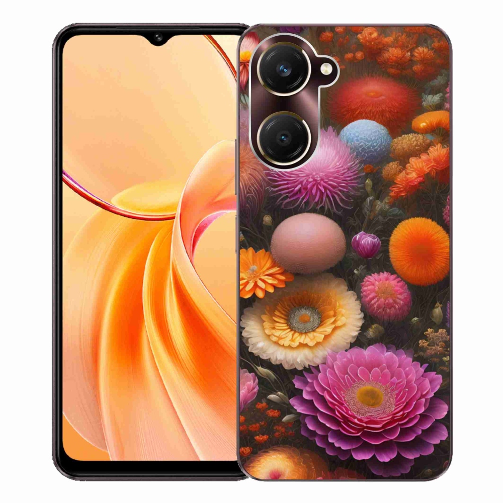 Gelový kryt mmCase na Vivo Y28s 5G - květinová kompozice