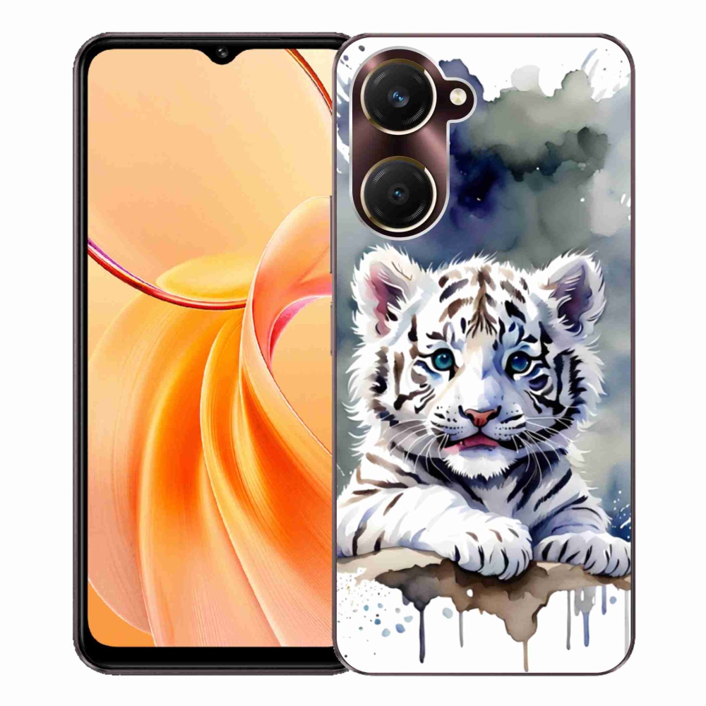 Gelový kryt mmCase na Vivo Y28s 5G - mládě bílého tygra