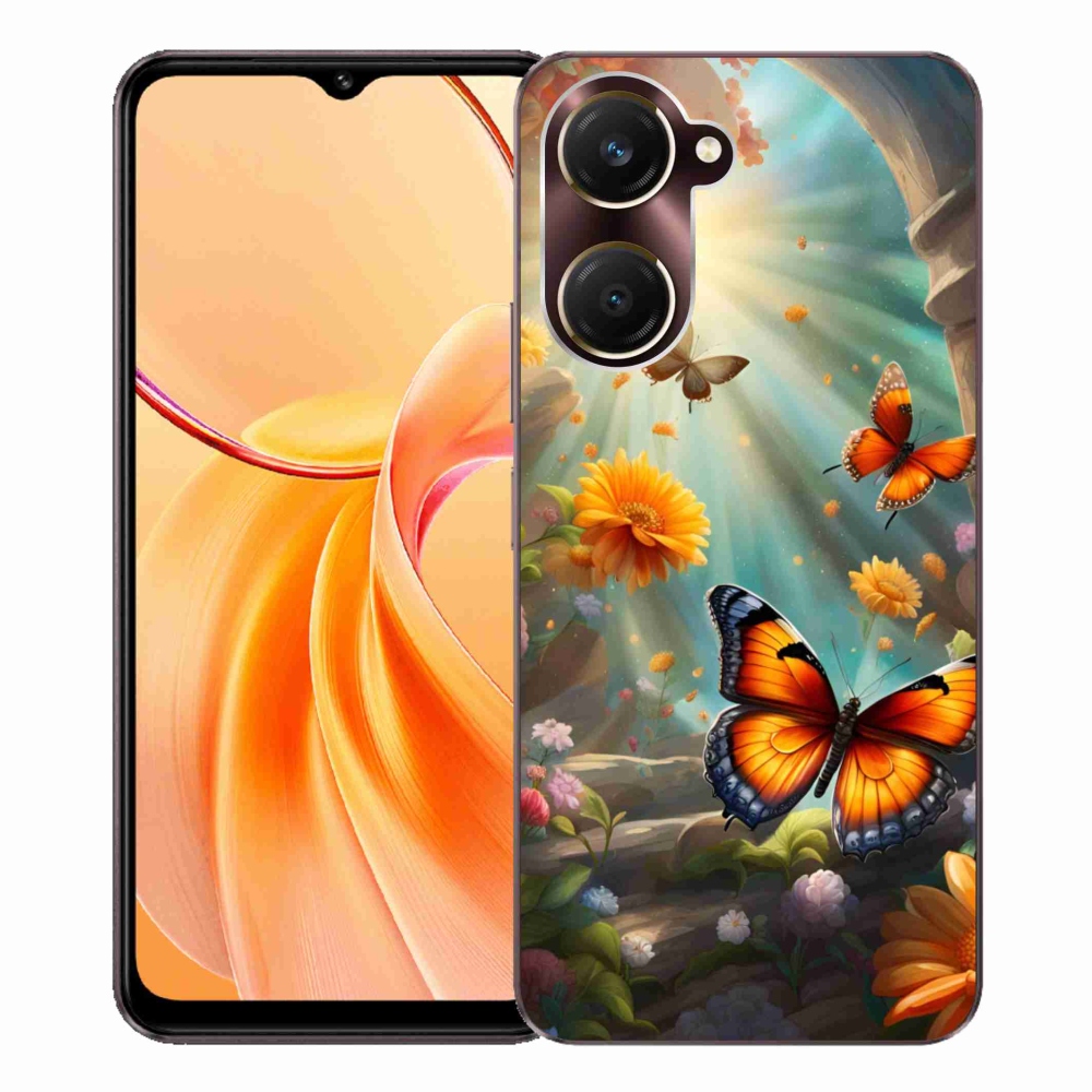 Gelový kryt mmCase na Vivo Y28s 5G - motýlí zahrada 2