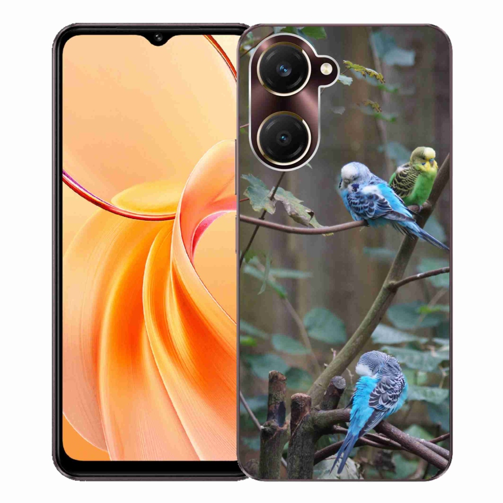 Gelový kryt mmCase na Vivo Y28s 5G - papoušci na větvi