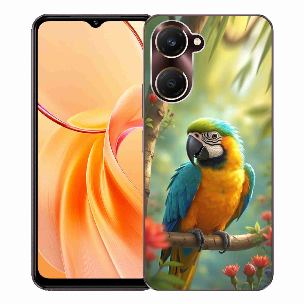 Gelový kryt mmCase na Vivo Y28s 5G - papoušek ara modrožlutá