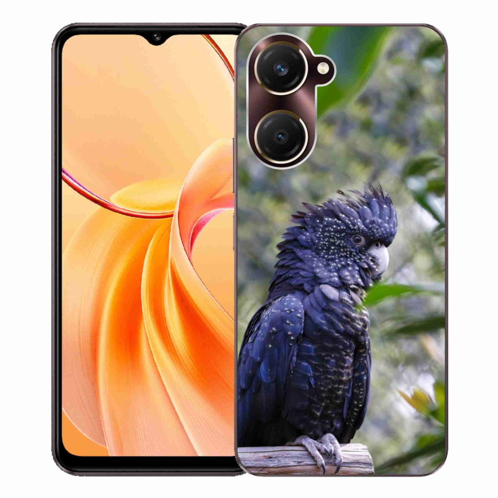 Gelový kryt mmCase na Vivo Y28s 5G - papoušek kakadu černý