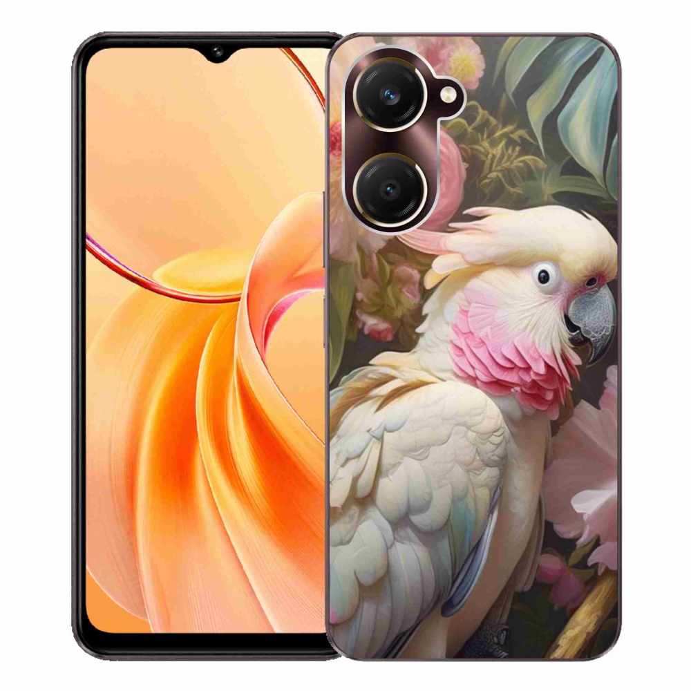 Gelový kryt mmCase na Vivo Y28s 5G - papoušek kakadu růžový 2