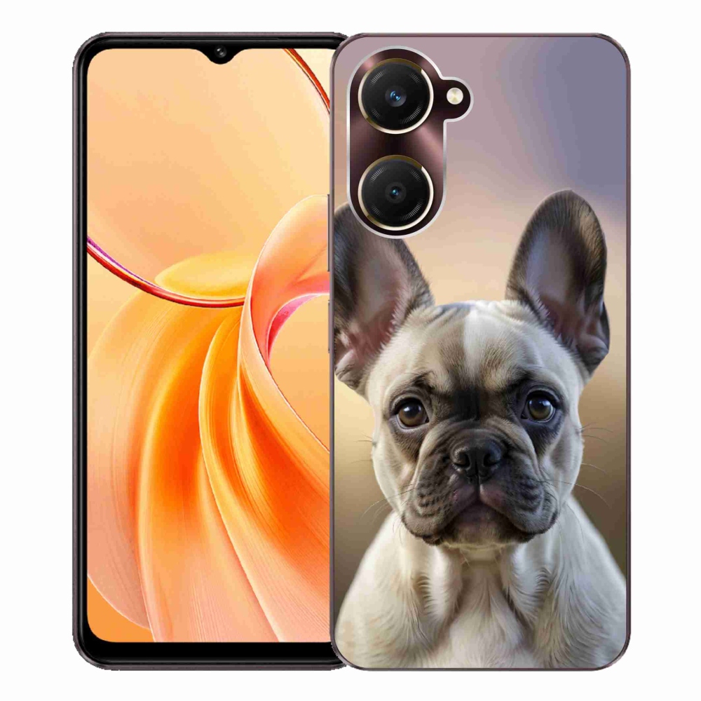 Gelový kryt mmCase na Vivo Y28s 5G - roztomilý francouzský buldoček