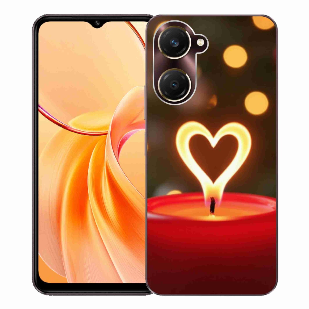Gelový kryt mmCase na Vivo Y28s 5G - srdce z plamene