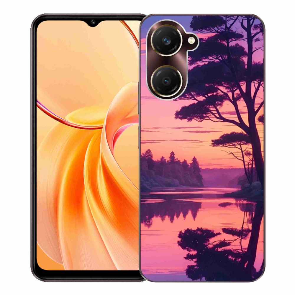Gelový kryt mmCase na Vivo Y28s 5G - západ slunce nad jezerem