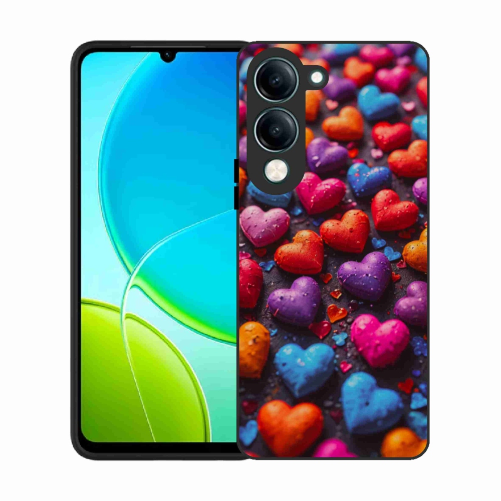 Gelový kryt mmCase na Vivo Y29S 5G - barevná srdce
