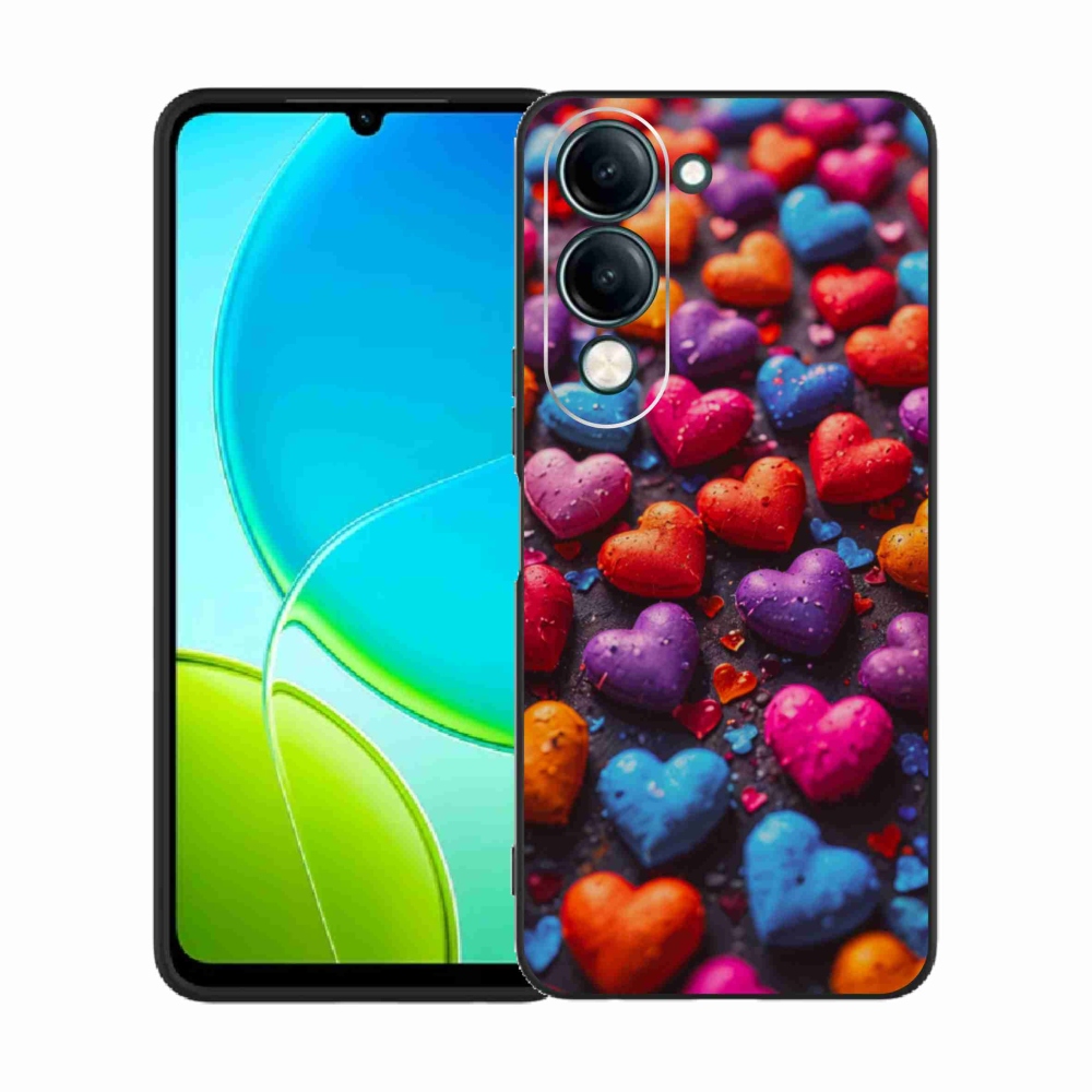 Gelový kryt mmCase na Vivo Y29S 5G - barevná srdce