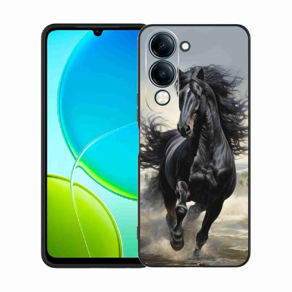 Gelový kryt mmCase na Vivo Y29S 5G - běžící černý kůň