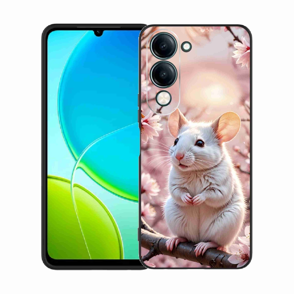 Gelový kryt mmCase na Vivo Y29S 5G - bílá myš na větvi
