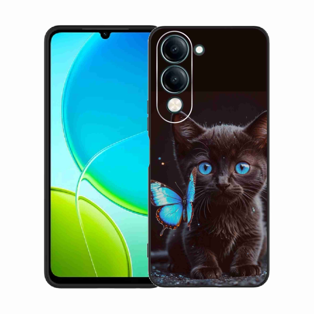 Gelový kryt mmCase na Vivo Y29S 5G - černé kotě 3