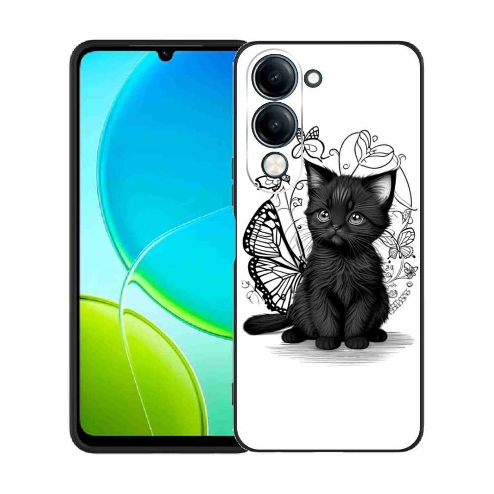 Gelový kryt mmCase na Vivo Y29S 5G - černé kotě