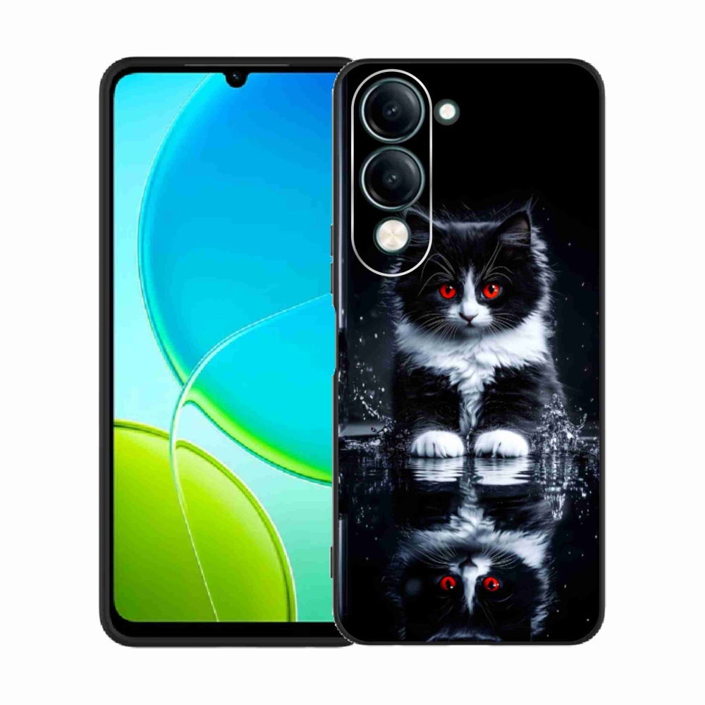 Gelový kryt mmCase na Vivo Y29S 5G - černobílé kotě