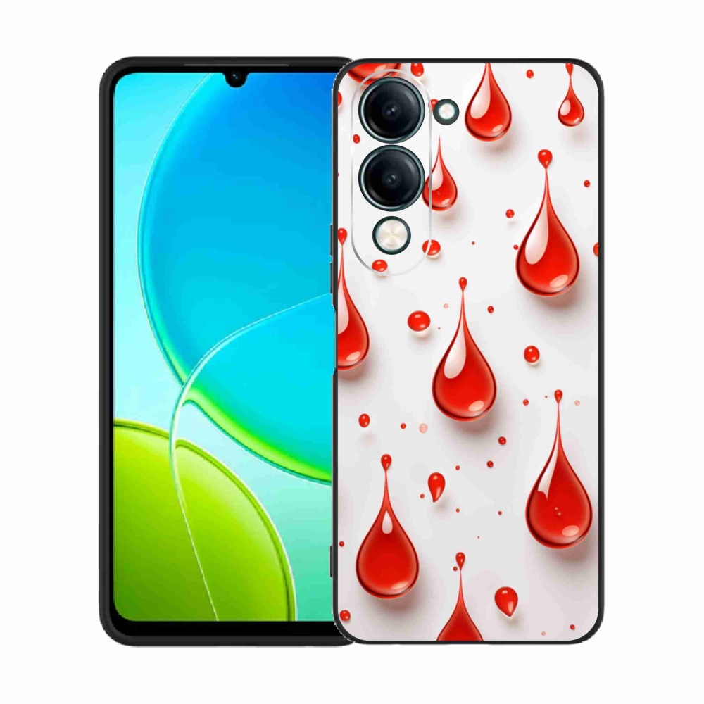 Gelový kryt mmCase na Vivo Y29S 5G - červené kapky