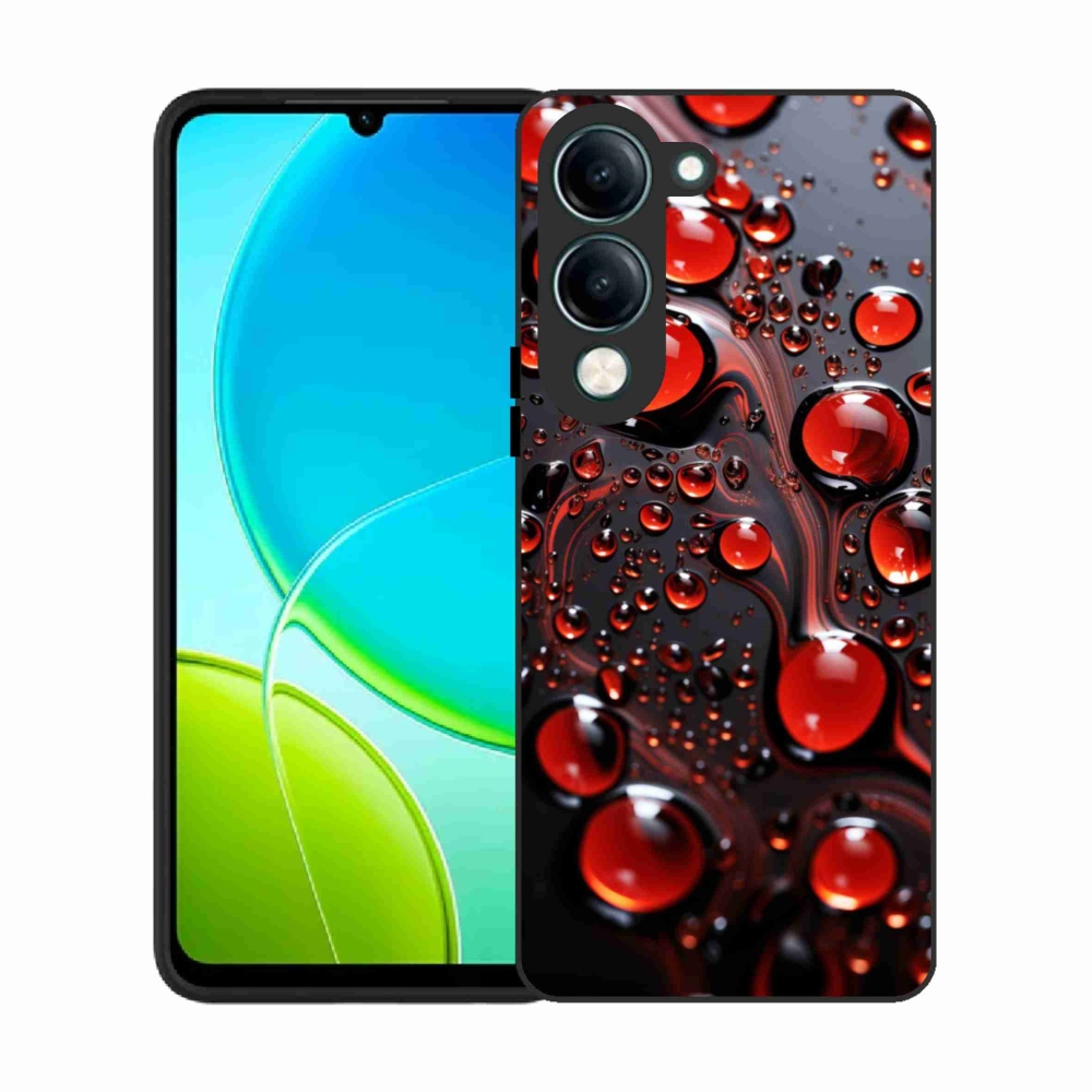 Gelový kryt mmCase na Vivo Y29S 5G - červené kapky 2