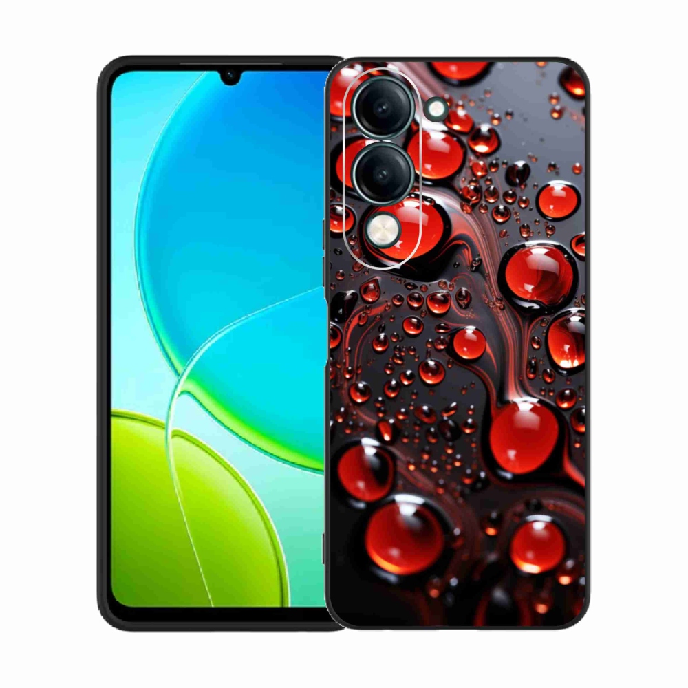 Gelový kryt mmCase na Vivo Y29S 5G - červené kapky 2