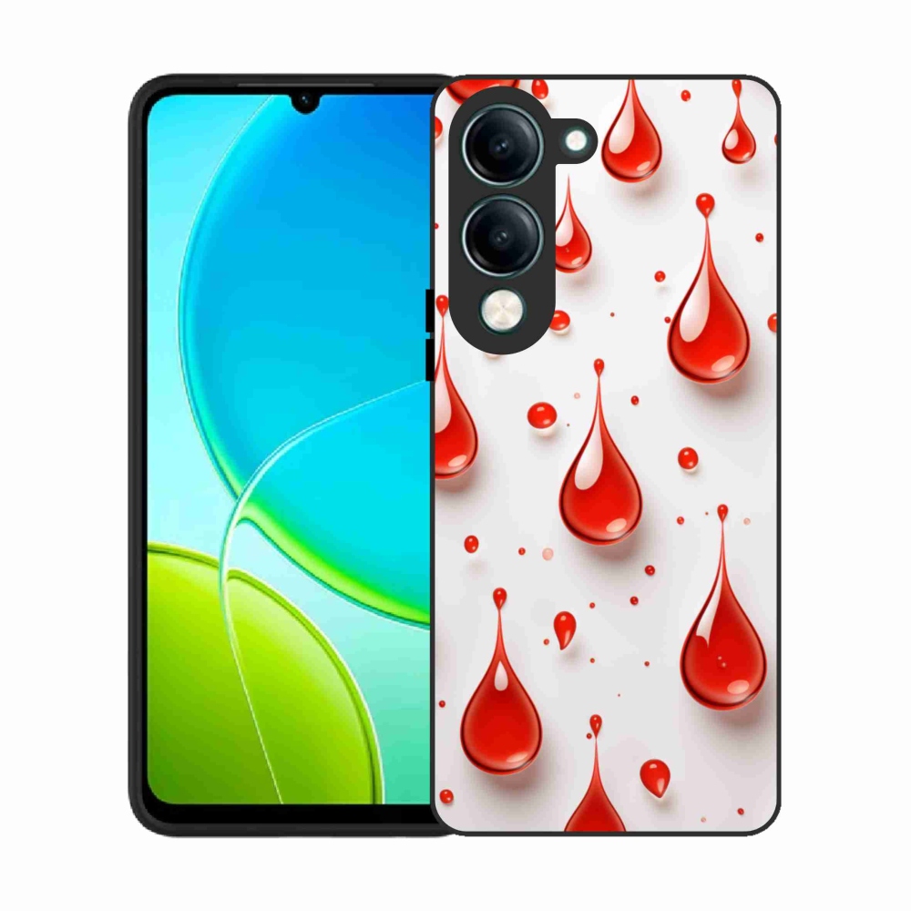 Gelový kryt mmCase na Vivo Y29S 5G - červené kapky
