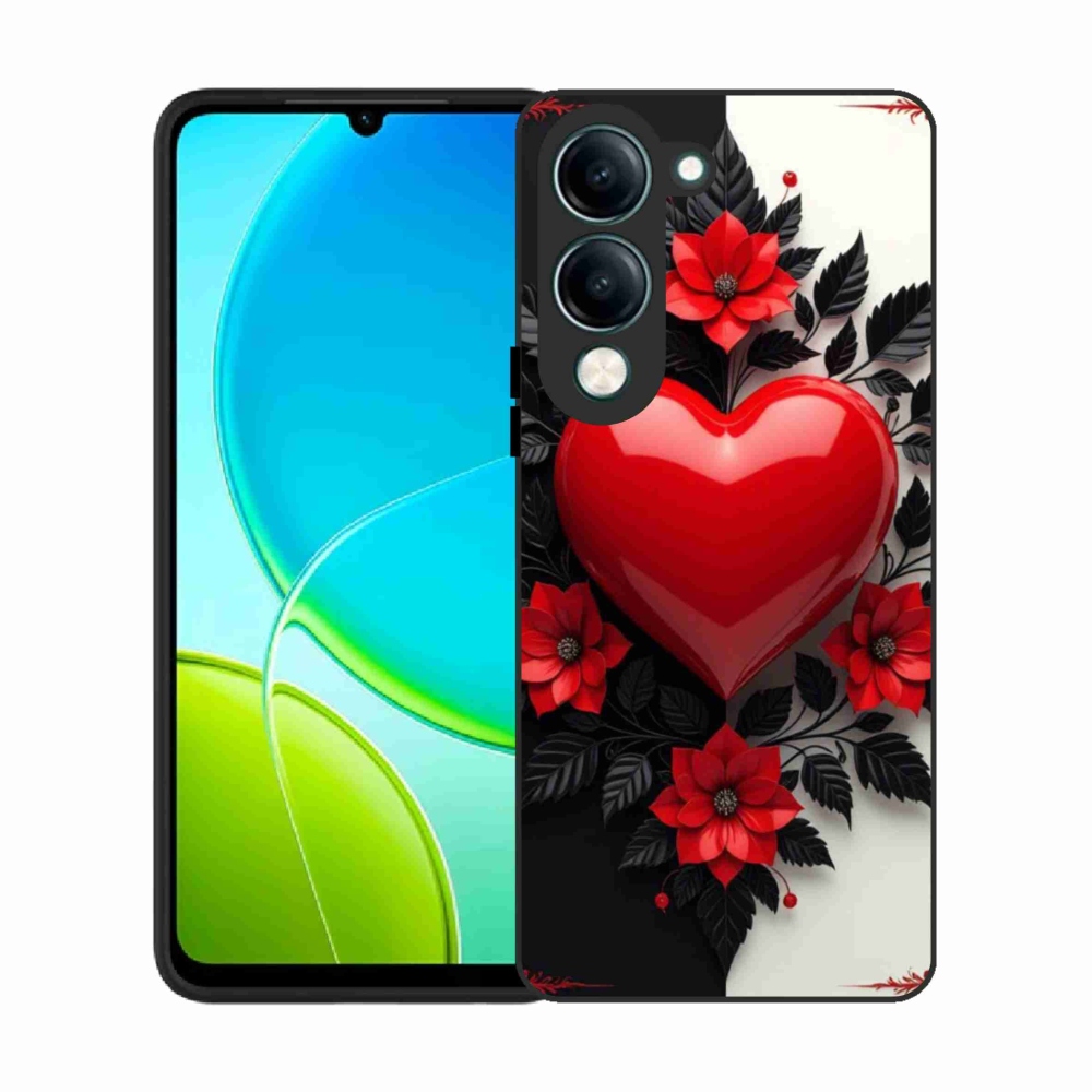 Gelový kryt mmCase na Vivo Y29S 5G - červené srdce