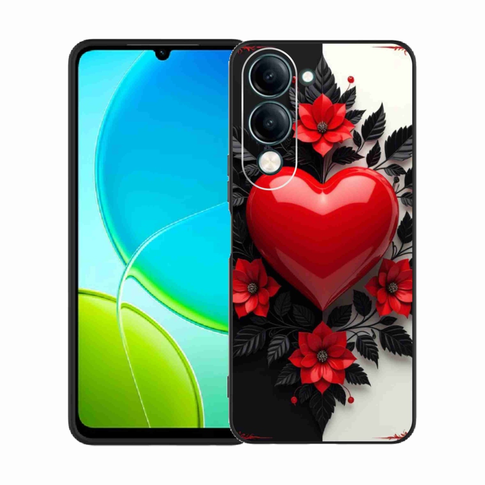Gelový kryt mmCase na Vivo Y29S 5G - červené srdce