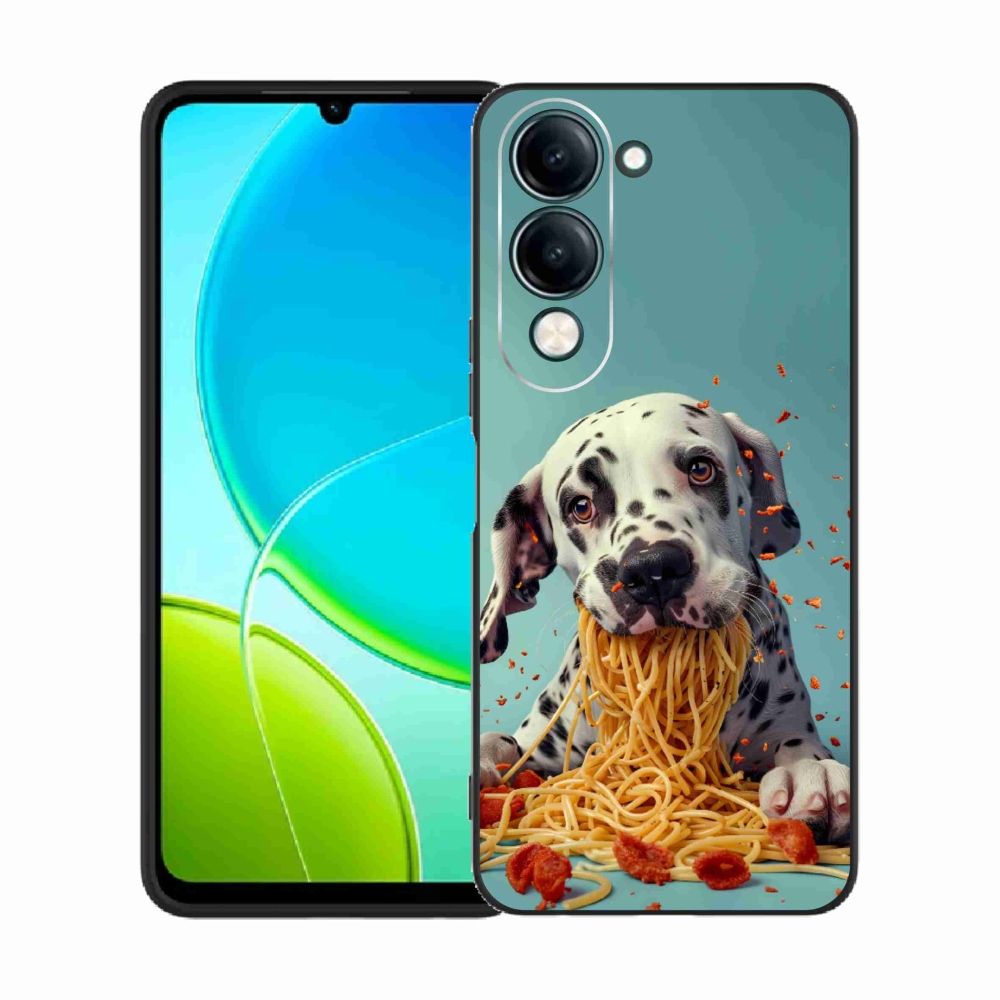 Gelový kryt mmCase na Vivo Y29S 5G - dalmatin a špagety