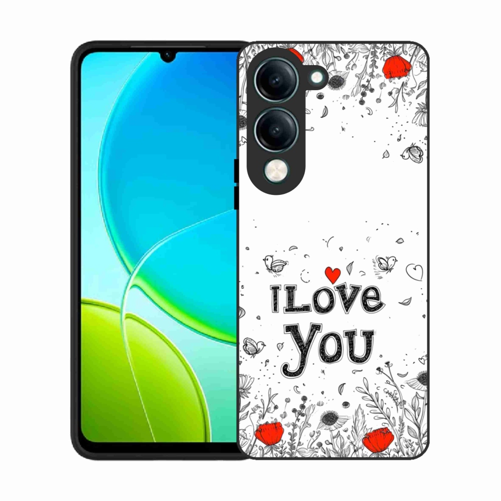 Gelový kryt mmCase na Vivo Y29S 5G - I love you bílé pozadí