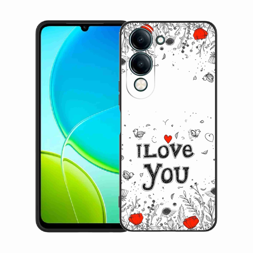 Gelový kryt mmCase na Vivo Y29S 5G - I love you bílé pozadí