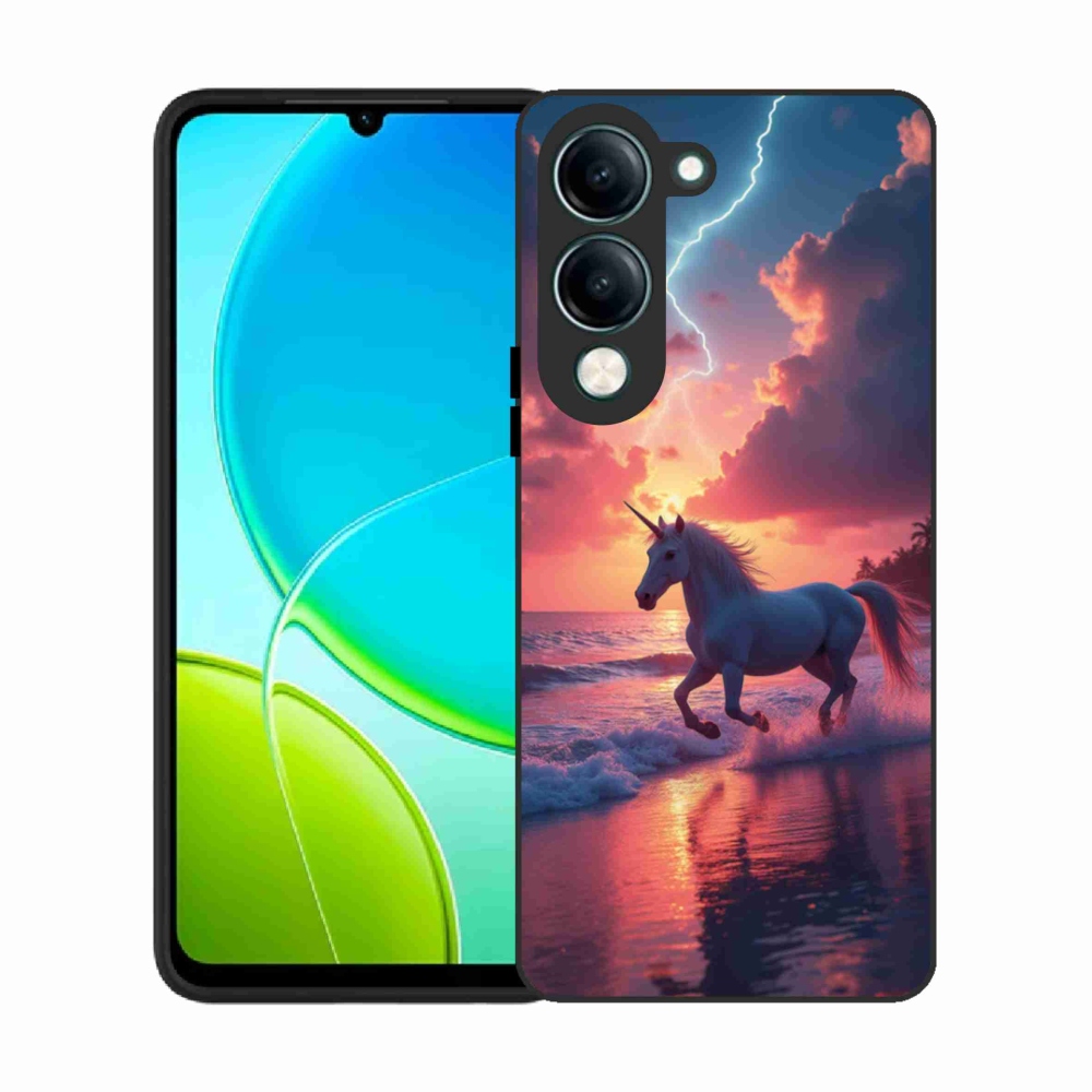 Gelový kryt mmCase na Vivo Y29S 5G - jednorožec na pláži