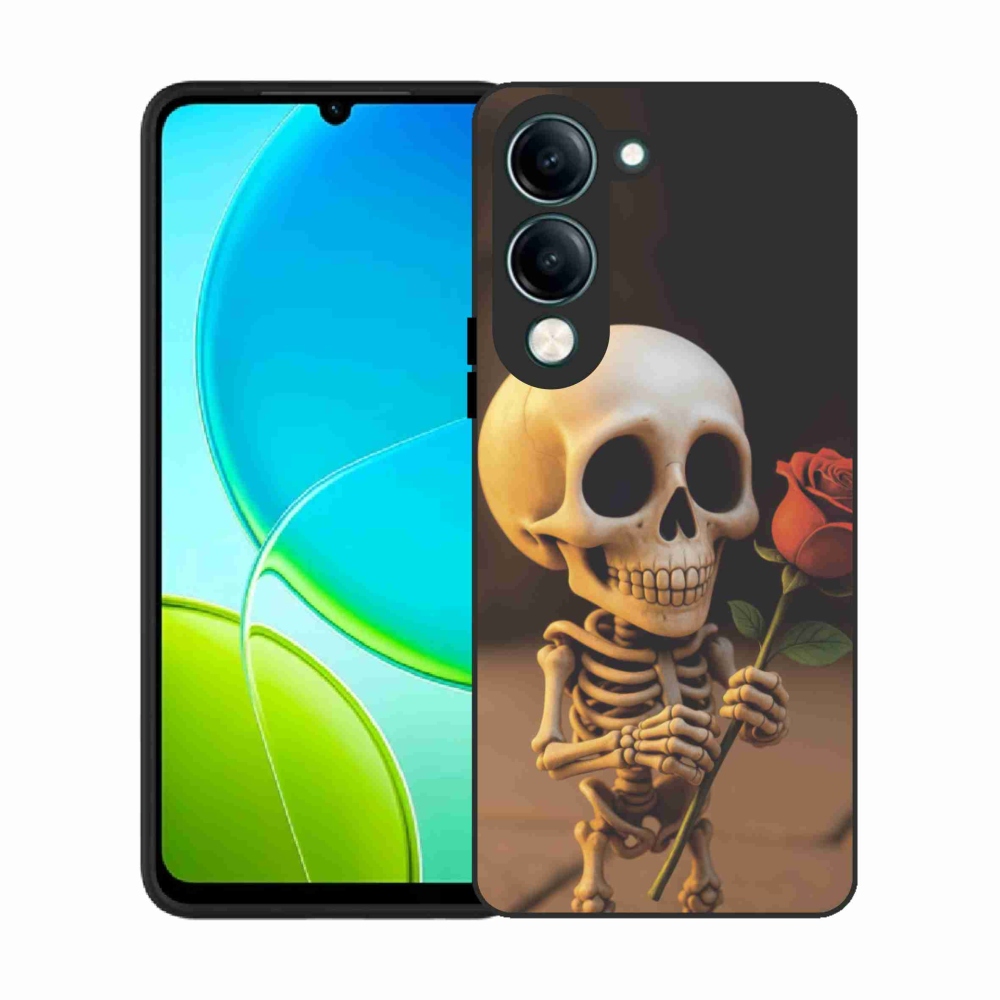 Gelový kryt mmCase na Vivo Y29S 5G - kostlivec s růží