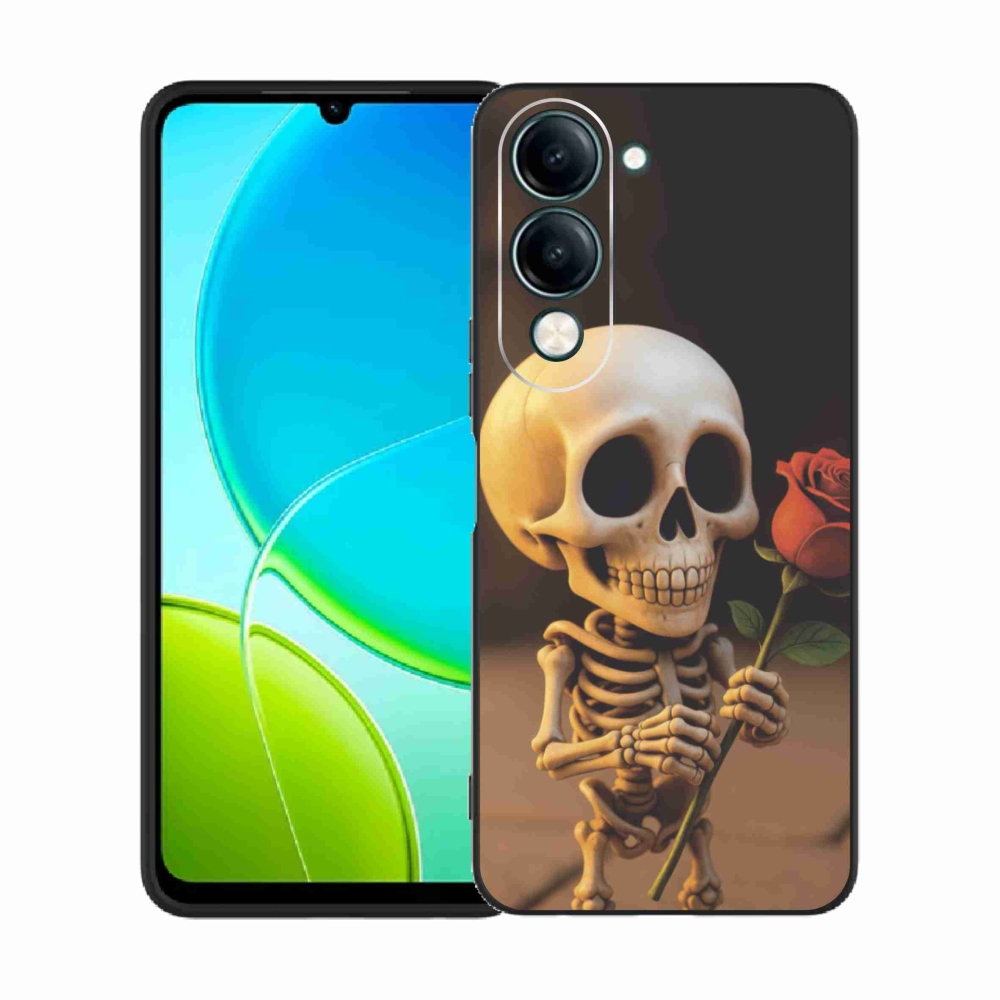 Gelový kryt mmCase na Vivo Y29S 5G - kostlivec s růží
