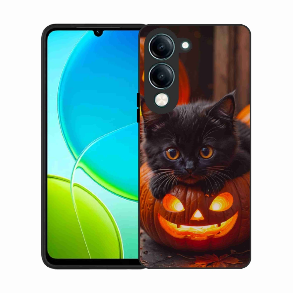 Gelový kryt mmCase na Vivo Y29S 5G - kotě a dýně